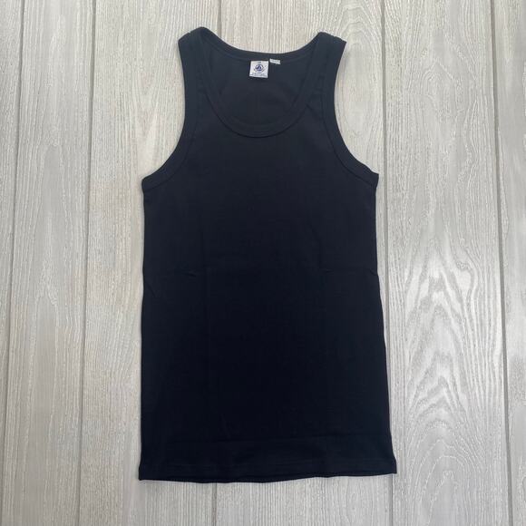 Petit Bateau Women's Black Organic Cotton Iconic Sleeveless Tank Top Size XS - Picture 1 of 5